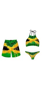 Jamaica Flag Couple Swimsuit