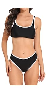 Sporty Color Block Bikini Swimsuit