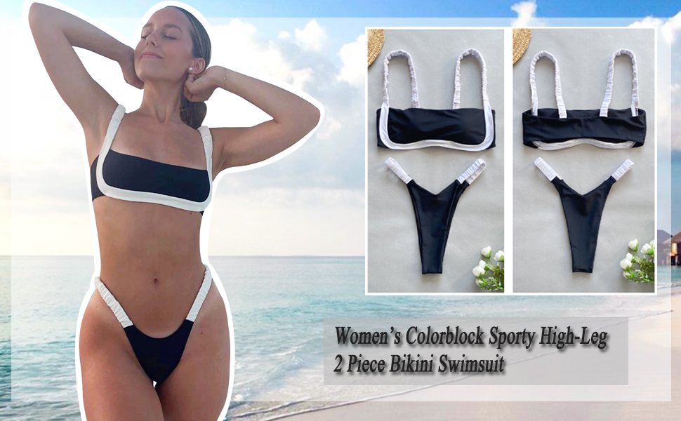 colorblock bikini set