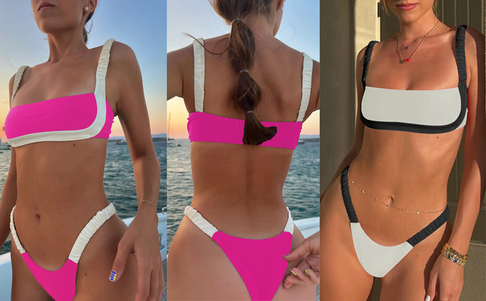 colorblock bikini set