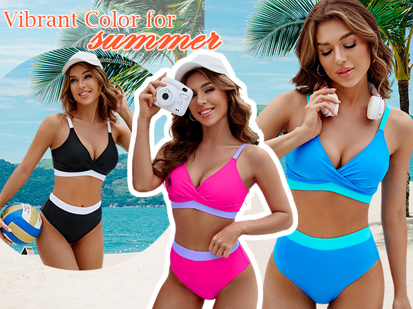 high waisted bathing suits for women