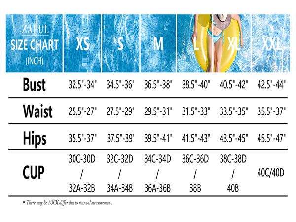 womens Bikini size chart