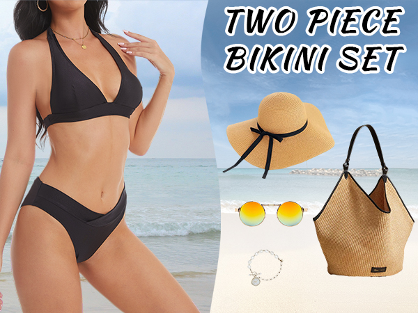 2 piece sets for women black bikini swim suits bikinis sets for women bathing suit 2 piece bikini