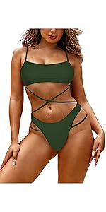 Thong High Cut Bikini 2 Piece Swimsuit