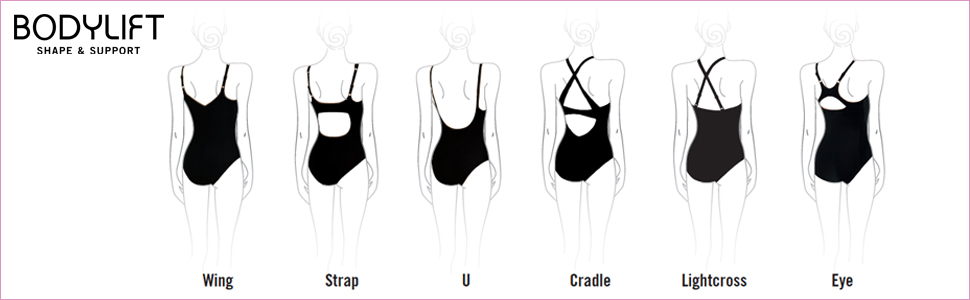 arena bodylift shaping swimwear for women banner with available backs for tummy control swimsuits