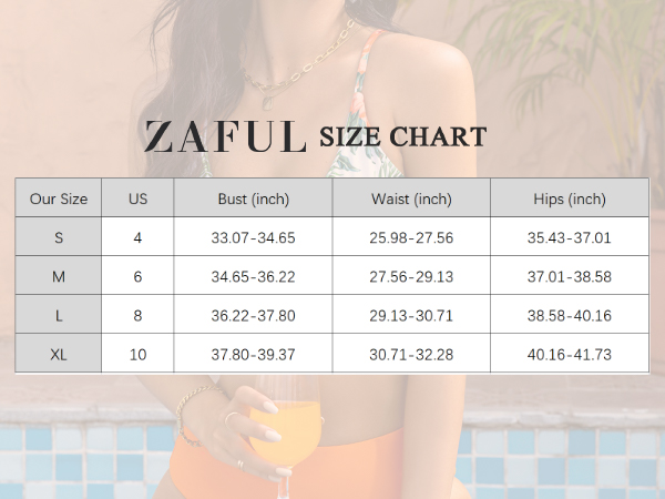 zaful sexy bikini size chart