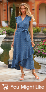 Women Casual Dresses Boho Sundress Summer Dress Wrap Dresses Beach Dresses Wedding Guest Dresses