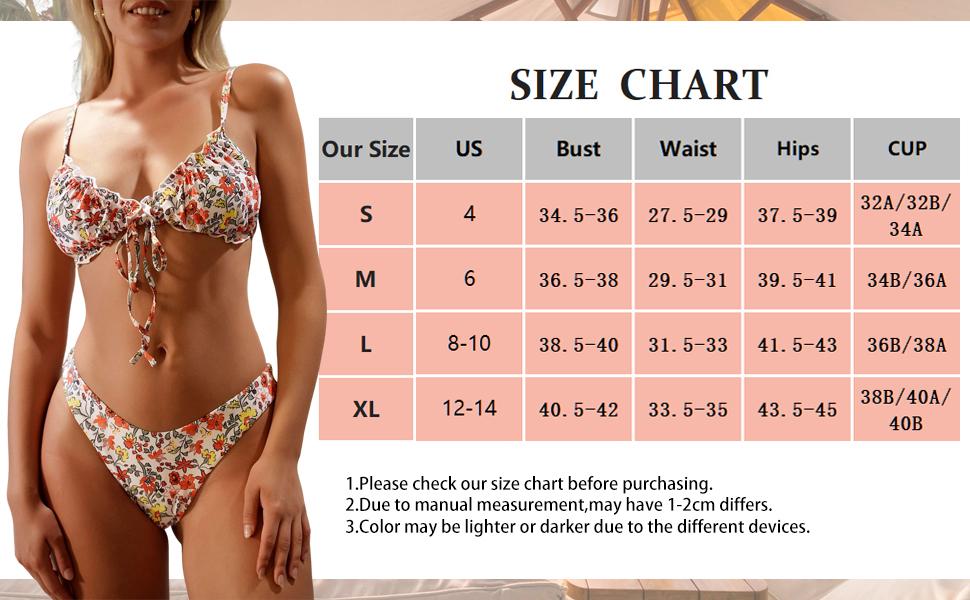 ZAFUL Bikini Size Chart