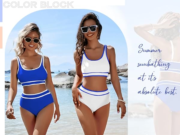 Two Piece Swimsuits Crop Top For Women