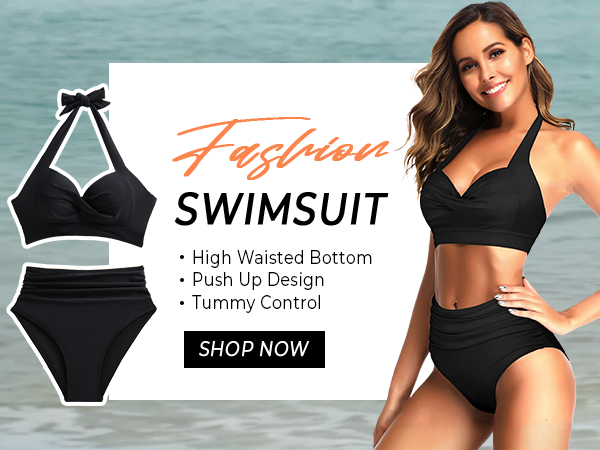 black two piece swimsuit