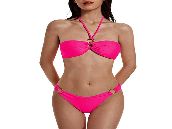  light pink swimsuits for women, hot pink swimsuits for women, two piece swimsuit for wome