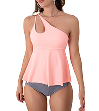 One Shoulder Tankini Bathing Suits