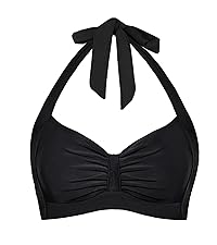 ruched halter vintage retro swimsuit top