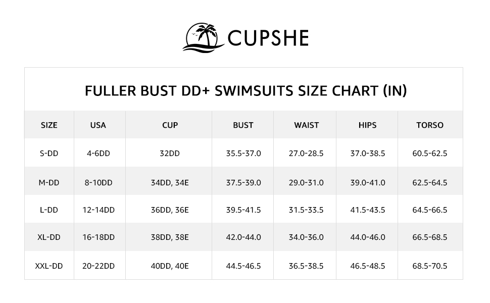 DD Size Chart