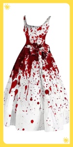 Halloween Dresses for Women Bloody Ghost Print Vintage Costume