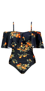 Retro One Piece Flounce Layered Swimsuit