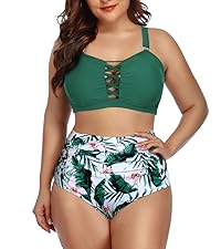 Plus Size Lace Up Bikini