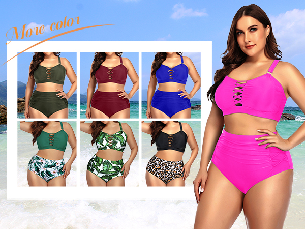 Plus Size High Waisted Bikini