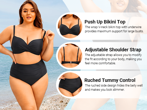 push up underwire high waisted tummy control