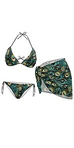 peacock bikini set