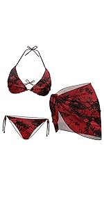 red blood bikini set