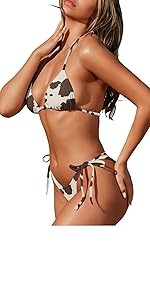 cow print bikini set