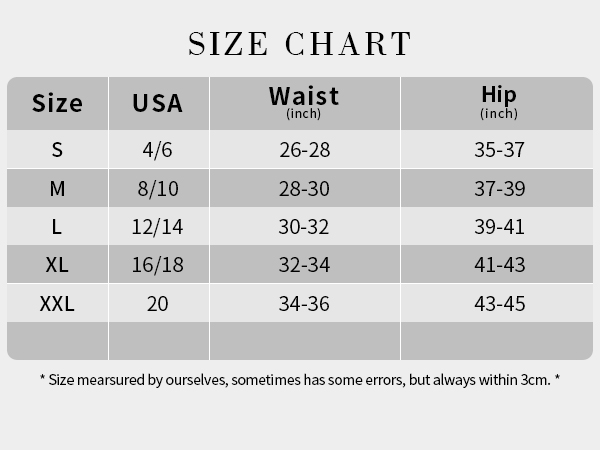 NEW SIZE CHART 0729