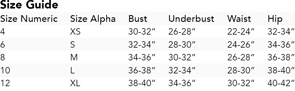 Hobie Juniors A+ Size Chart