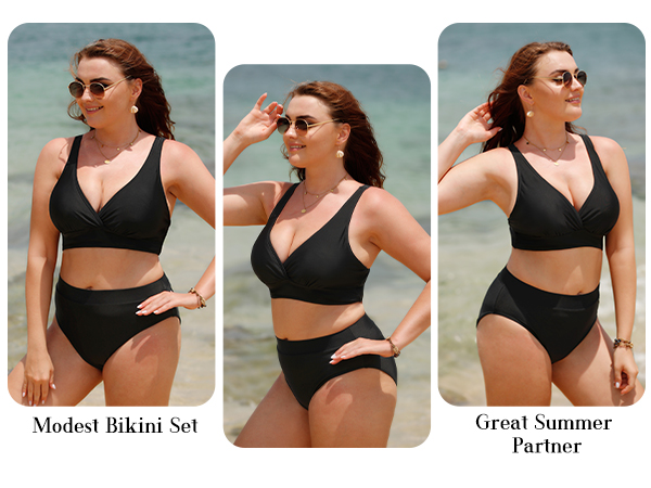 Aqua Eve Plus Size Two Piece Swimsuits for Women 