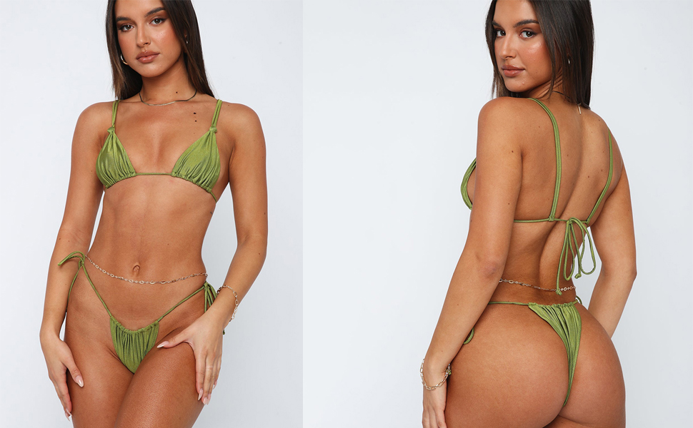 green bikini set for women