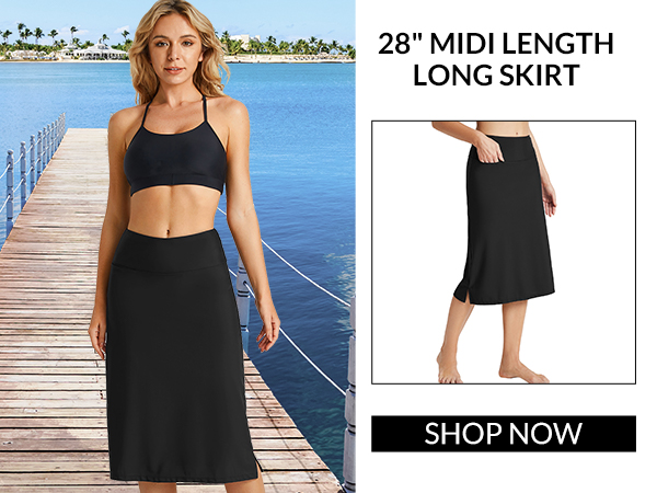 Long swim skirt