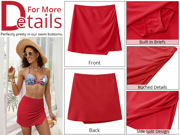 Women High Waisted Swim Skirt SWDIOAF