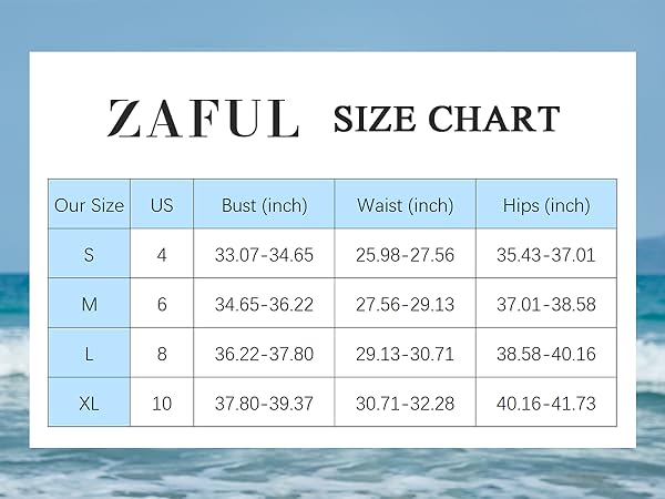 zaful sexy bikini size chart