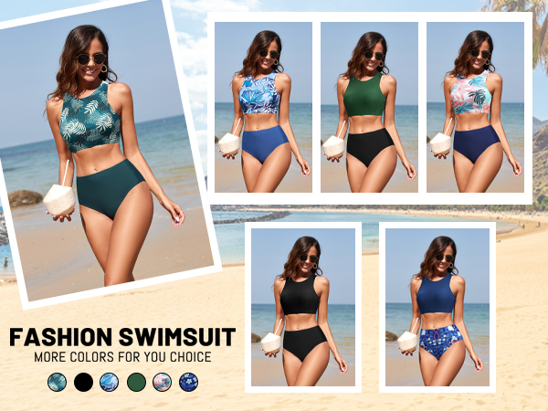 ZAFUL Women High Waisted Tankini Sets