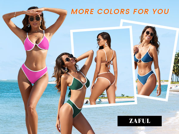 ZAFUL Women''s Tie Back Bikini Set