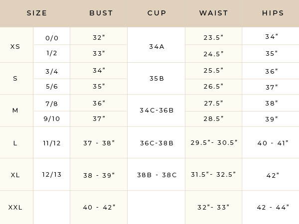 Women''s Mobile Size Chart