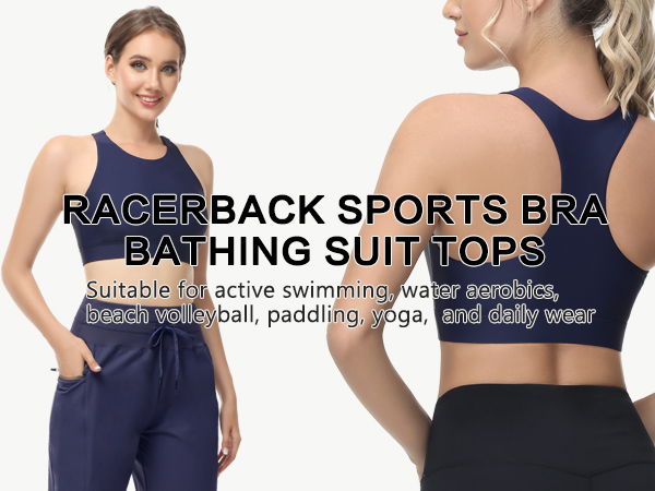 bathing suit tops sports bra for women