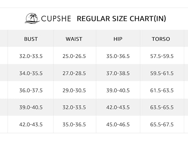 Premium Regular Size Chart