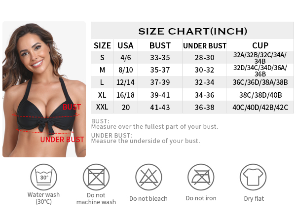 Push Up Bikini Top Knot Front Underwire Bathing Suit-5