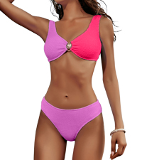 High Cut Bikini Sets Ribbed 2 Piece