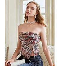 floral tube tops for women