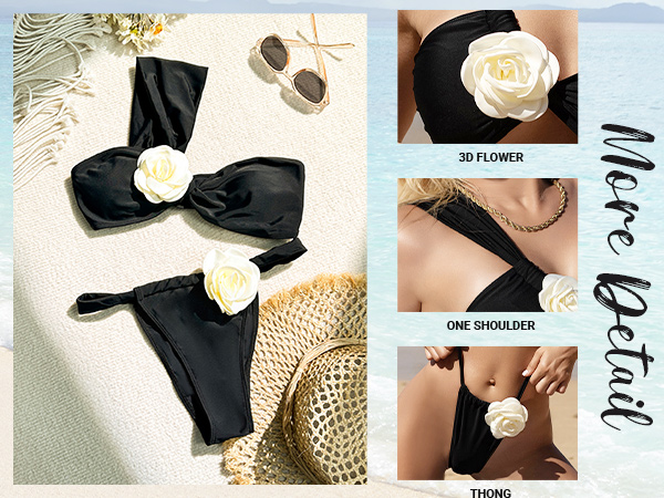 Women''s  3D Flower Bikini Set