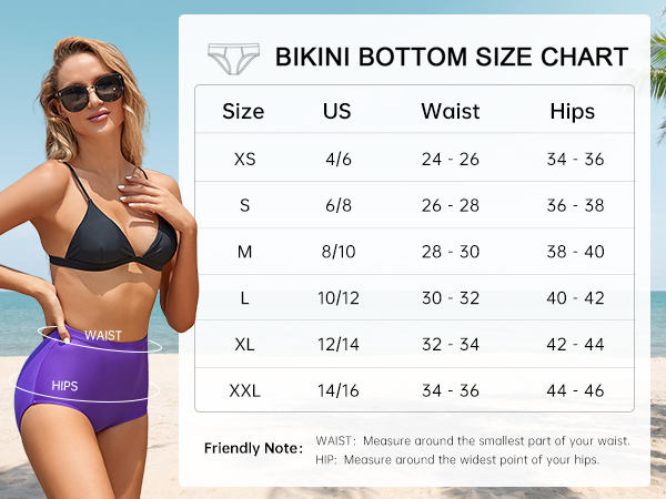 Women''s High Waisted Swimsuit Bikini Bottoms