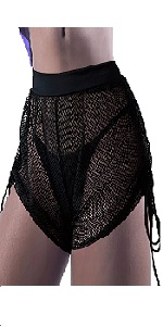 B0CW5GCVDV Mesh Drawstring Swimsuit Cover Up