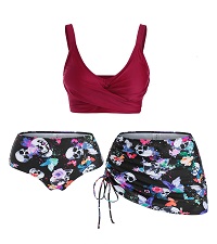 3 Piece Gothic Skull Swimsuit