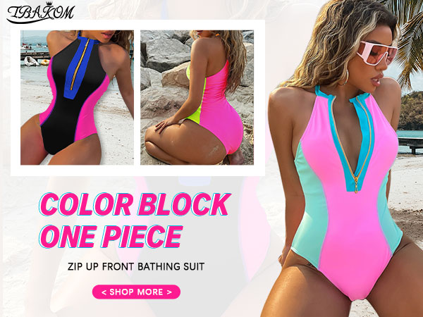 Sexy Color Block Swim Shirt