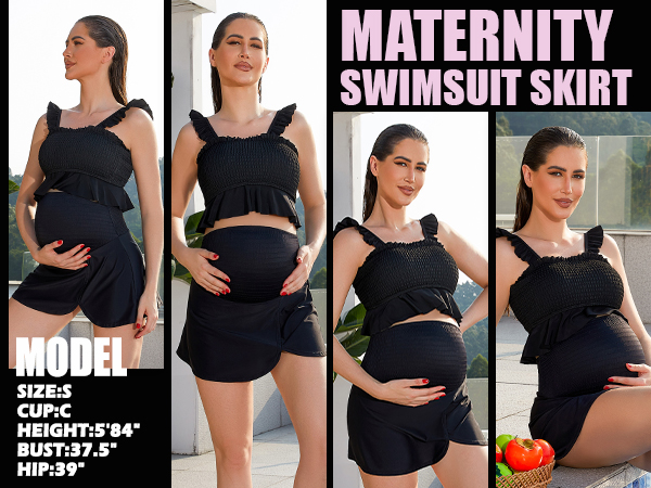 built in brief maternity swim skirt