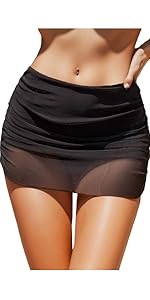 Mesh Swim Skirt with Built-in Briefs