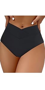 High Waisted V Cut Ruched Butt Bikini Bottoms