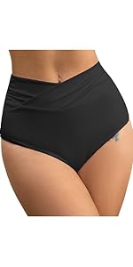 High Waisted V Crossover Bikini Bottoms